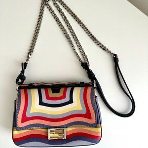 FENDI Leather Wave Shoulder Crossbody Bag in Rainbow Multicolor